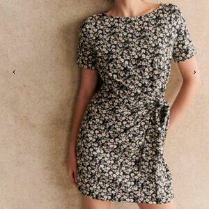 Sezane - Pippa short dress - Madison floral print - black/white/gray - Size L